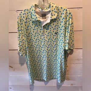 Callaway Opti-Dry Men's Green and Blue Patterned Polo Shirt, golf, casual, EUC